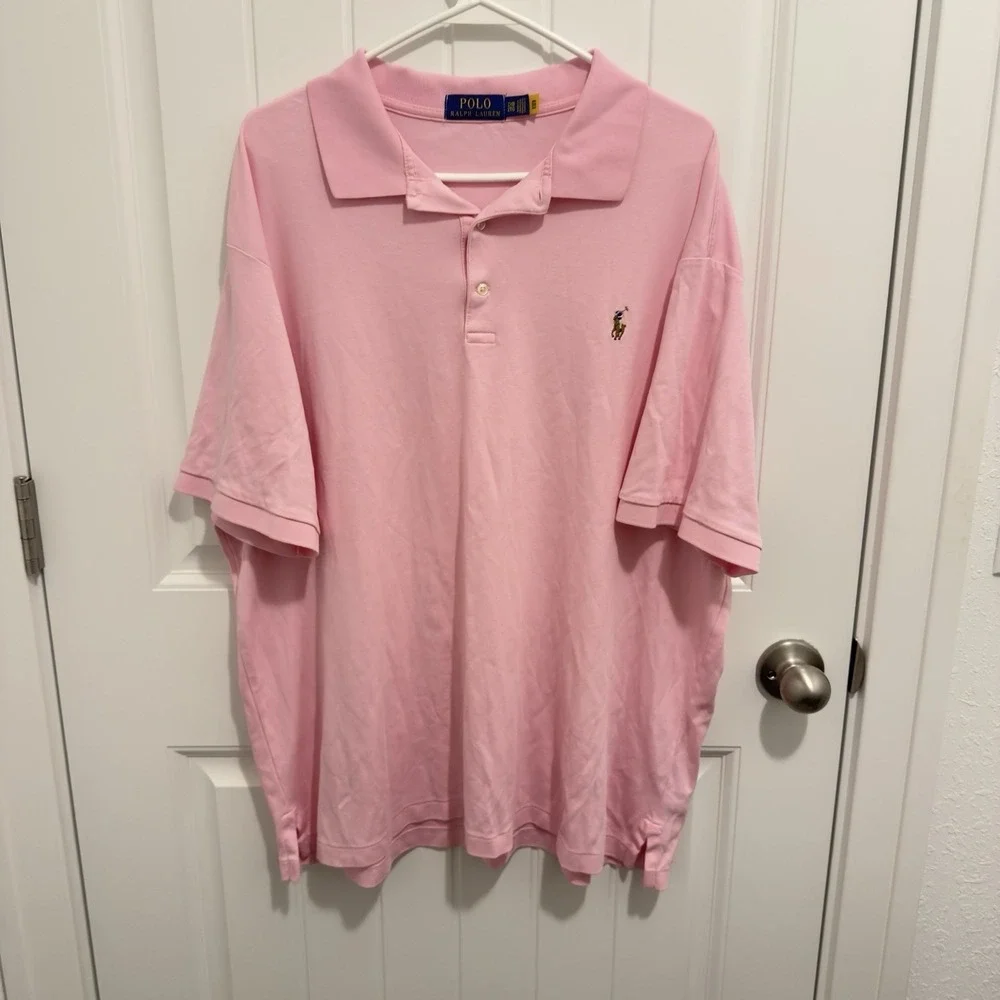 Polo Ralph Lauren Men's Bright Barbie Pink Polo Shirt Size 2X